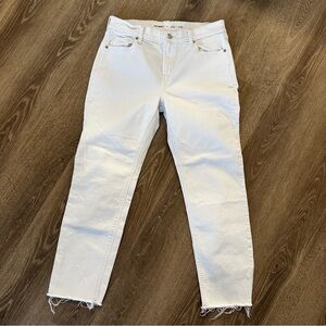 Old Navy White Cropped Jeans Straight Skinny Size 4